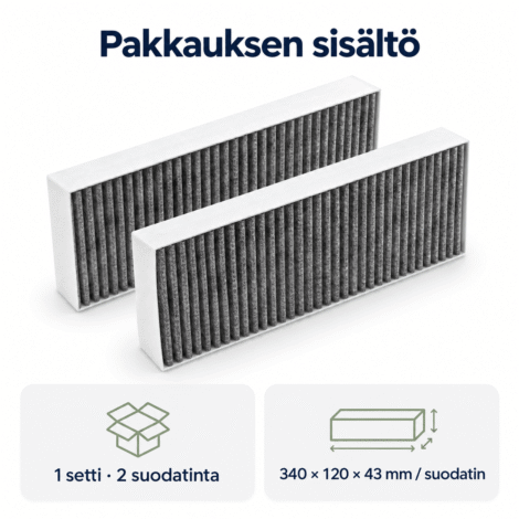 BORA Basic aktiivihiilisuodatin BAKFS 2 kpl