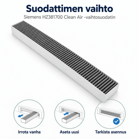 Siemens HZ381700 liesitason aktiivihiilisuodatin – Tehokas ilman puhdistaja